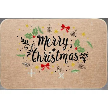 Rohožka Vánoční lněná rohožka Merry Christmas Barevná Dárek Vánoce