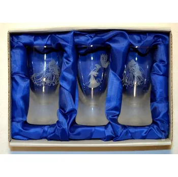 Sklenice Panák pískovaný konický Svatební 0,05l Pár a holubice