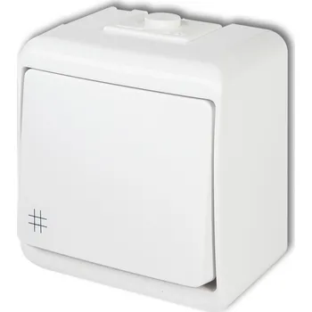 vypínač HERMETICKÝ KŘÍŽOVÝ SPÍNAČ KLASICKÝ KARLIK JUNIOR WHE-6 IP54 BÍLÝ