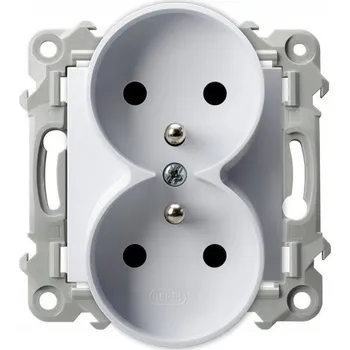 Elektrická zásuvka Dvojitá zásuvka s uzemněním bílá Ospel Szafir
