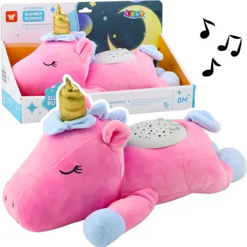 plyšák Plyšový Jednorožec Uspávací Mazlíček Projektor Zvuk Šum Růžový
