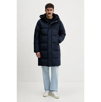 Péřová bunda Tommy Jeans tmavomodrá barva, zimní, DM0DM22250 59X, vel. S