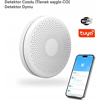 Detektor CO Inteligentní senzor 2v1: Detektor kouře, oxidu uhelnatého (CO) a plynu s WiFi TUYA Smart