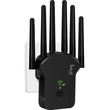 Wi-Fi zesilovač 1200 Mb/s 5G/2.4G LAN WPS, 4 antény, dosah 9200 m2