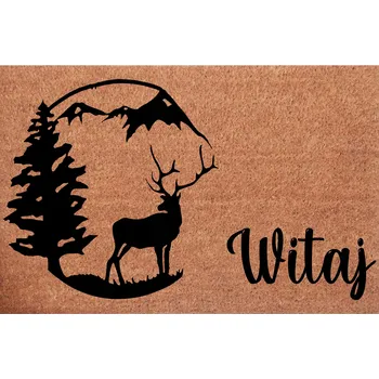 Rohožka Kokosová rohožka ke dveřím Vítejte Jelení Hora - Lovecká rohožka