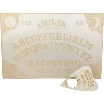 Obraz DŘEVĚNÁ SPIRITISTICKÁ TABULKA OUIJA ĎÁBELSKÁ DESKA PŘÍRODNÍ 30X20 CM