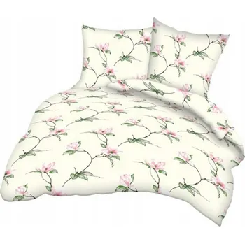 Povlečení Krepové povlečení 140x200 krémová růžová magnolie Kůra