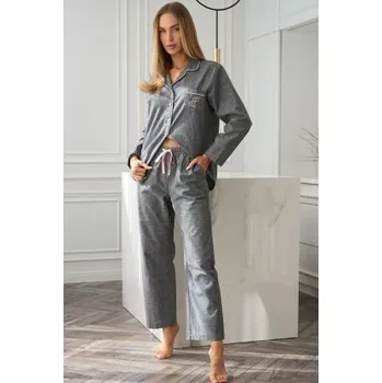 Dámské pyžamové kalhoty LaL 2534 - bavlna Šedá L
