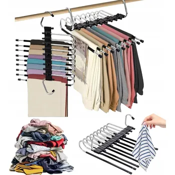 Věšák 2x VĚŠÁK NA KALHOTY DO SKŘÍNĚ ŠATNÍKU RUČNÍKY NA 9 PÁRŮ UNIVERZÁLNÍ