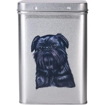 Dóza na potraviny Plechová dóza s obrázkem psa plemene belgický grifonek