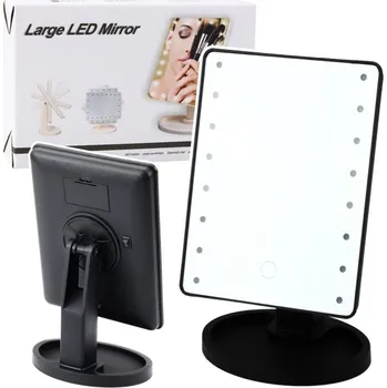 Kosmetické zrcátko Kosmetické zrcátko 16 LED diod S Podstavcem Regulace Černé