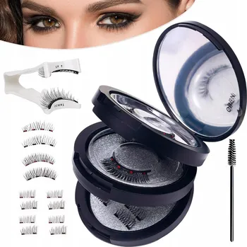 Umělé řasy UMĚLÉ MAGNETICKÉ ŘASY DLOUHÉ SADA 4 PÁRY + Pomocný klip