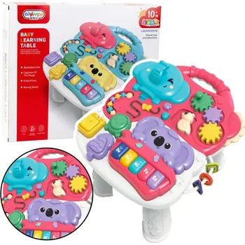 Výuková hračka Interaktivní vzdělávací hudební senzorický stolek, růžový