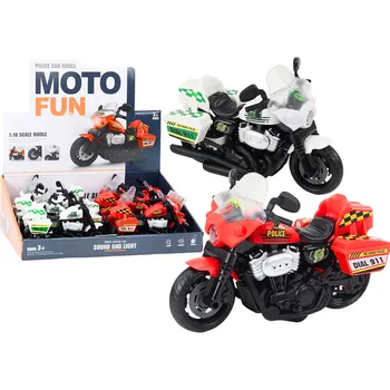 RC model auta Policejní motocykl 1:10 Světla Zvuky Bílý Červený
