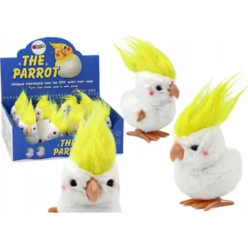 plyšák PLYŠOVÝ PAPOUŠEK NA KLÍČEK SKÁKAJÍCÍ PLYŠOVÁ HRAČKA HRAČKA PRO DĚTI BÍLÝ