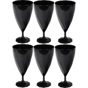 Party nádobí Jednorázové kelímky Tamipol černé plastové 200 ml 6 ks