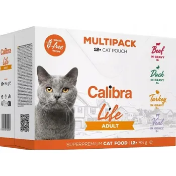 Krmivo pro kočku Vlhké krmivo pro kočky Calibra Life kapsička mix chutí 24x85 g