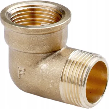 Fitinka Mosazné koleno Ferro 1/2" s převlečnou maticí a vnějším závitem, žluté