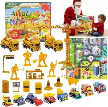 Kalendář Adventní kalendář s hračkami na Vánoce, 24 auta