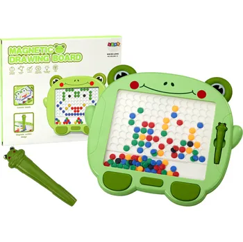 Magnetická kreslící tabulka Magnetická tabulka Edukativní Žabka Rysik Pad Skládačka Zelená Korálky