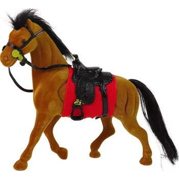 Figurka Figurka Hnědý Sametový Kůň Červené Sedlo Farma