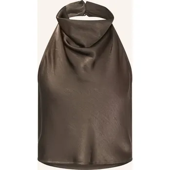 Ninety-9 Dámské Satinové Halenkové Tričko Ivy, tmavě hnědá, 42