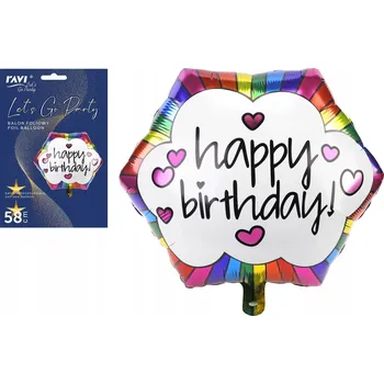 Balónek FÓLIOVÝ BALÓNEK s nápisem HAPPY BIRTHDAY, 58 cm 22178