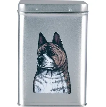 Dóza na potraviny Plechová dóza s obrázkem psa plemene americká akita