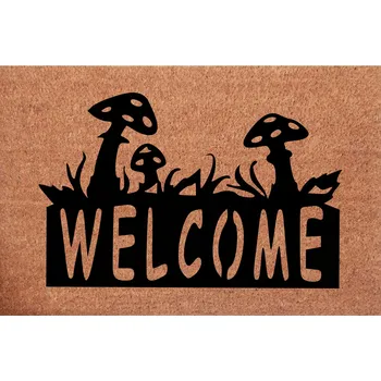 Rohožka Kokosová rohožka ke dveřím Welcome Houbičky Muchomůrky Les Houbaření