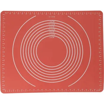 Kuchyňský vál SILIKONOVÝ VÁL PODLOŽKA NA PEČENÍ OBDÉLNÍKOVÁ 50 x 40 cm RŮŽOVÁ