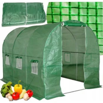 Skleník Fóliový zahradní skleník 2x3 6m2 Zelený na zeleninu Rám