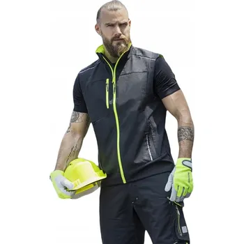 Pánská vesta TEPLÁ SOFTSHELLOVÁ VESTA VISION ŽLUTÁ - 5XL