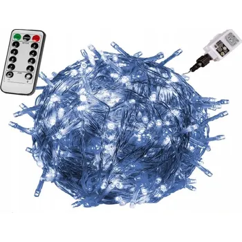 Vánoce Světelný řetěz 200 LED studená bílá 20m transparentní kabel