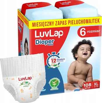 Plenkové kalhoty LuvLap Plenkové Kalhotky pro děti velikost 6, 12-17 kg, 108 ks s aloe vera