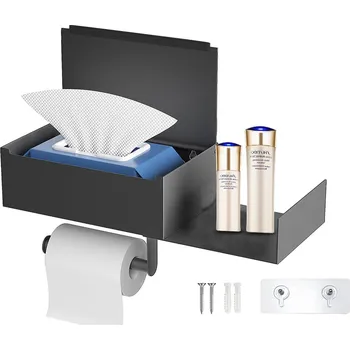 DRŽÁK NA TOALETNÍ PAPÍR SAMOLEPICÍ NEREZOVÝ ČERNÝ