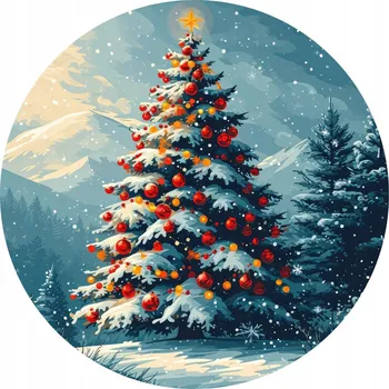 Vánoce Vánoční keramické podložky pod hrnek x4 Vánoční strom Světla