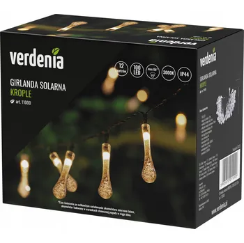 Venkovní osvětlení SOLÁRNÍ ZAHRADNÍ SVĚTLA Verdenia SOLÁRNÍ GIRLANDA KAPKY 100 LED 12 metrů