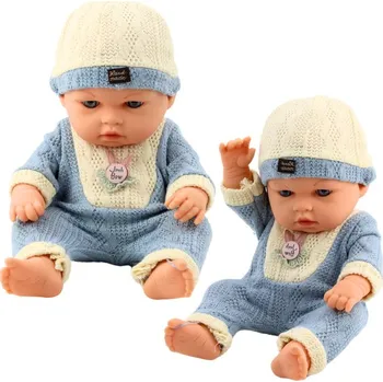 Panenka Panenka Miminko V Pleteném Modrém Oblečku Čepice