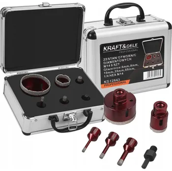 Vrták SADA DIAMANTOVÝCH KORUNEK 6 ks, 6-68 mm, ZÁVIT M14, ROBUSTNÍ