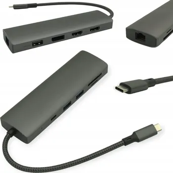 USB hub Multiport USB-C HUB s PD nabíjením a Čtečka SD MicroSD karet pro notebooky Lenovo