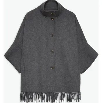 Dámský kabát Kabát Yerse 43609 šedý s třásněmi Velikost: 38