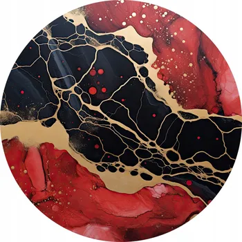 Talíř Prostírání pod talíř Mramor černo-červené se zlatým vzorem 2