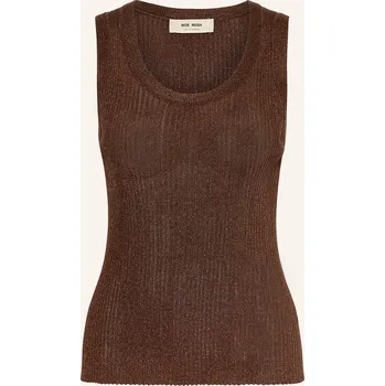 Mos Mosh Dámský Pletený Top Mmrelana S Lesklou Přízí, hnědá, 34
