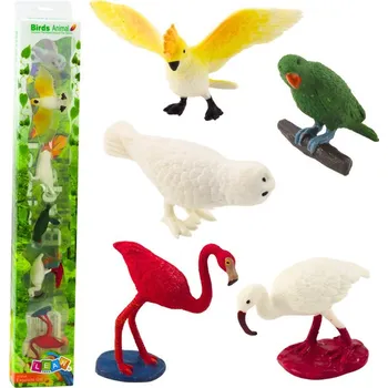 Sada Mini Figurek Ptáci Exotičtí Ibišek Žlutý 4-11cm 6ks