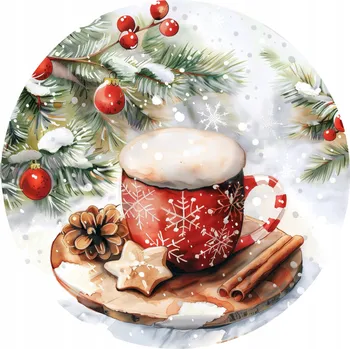 Obraz Keramické podložky pod hrnek, 4 kusy – Vánoční dekorace na stůl