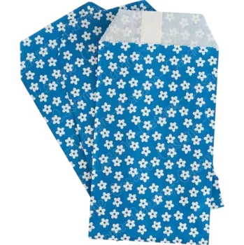 Dárková taška Papírové dárkové tašky 50 ks 8 x 15 cm Květinový design Kraftové dekorativní sáčky na blahopřání a pozvánky Různé barvy motiv kytek modrá