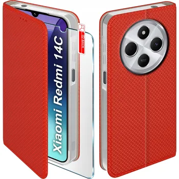 Pouzdro na mobilní telefon Pouzdro s klopou KrainaGSM pro Xiaomi Redmi 14C červené