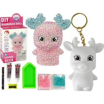 kreativní sada DIY Diamantová sada Sob DIY Přívěsek Na Klíče 3D Růžová