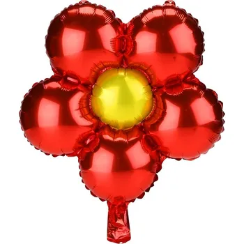 Balónek Fóliový balónek KVĚTINA ČERVENÁ 45 cm