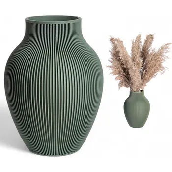 Váza Nerozbitná váza na květiny 22 cm Olivová váza Dekorace do domu Pevná váza